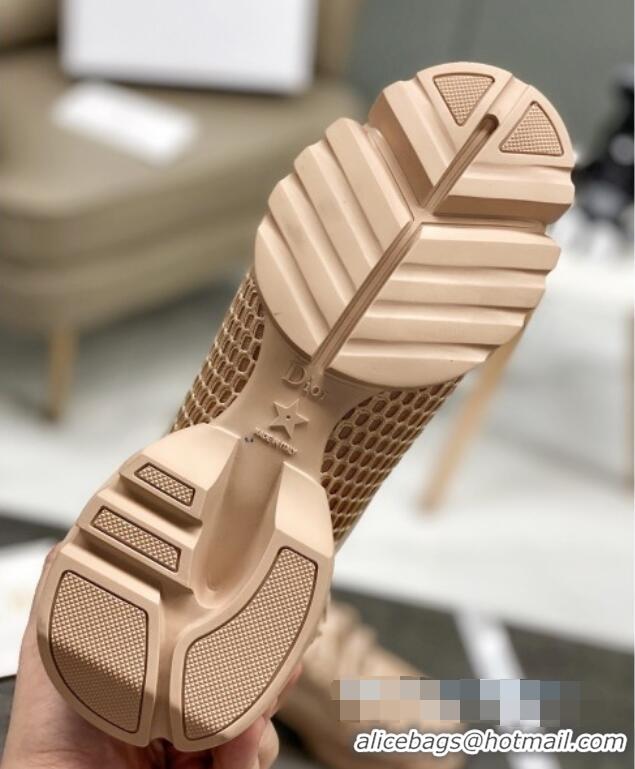 Newest Dior D-Connect Sneakers in Nude Mesh 22026