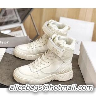 Best Product Dior Calfskin Boots Sneakers in White Calfskin 22030