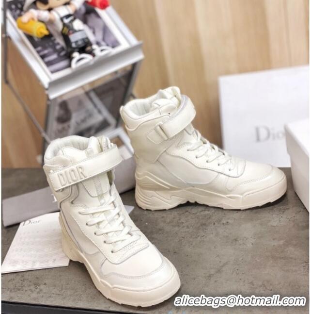 Best Product Dior Calfskin Boots Sneakers in White Calfskin 22030