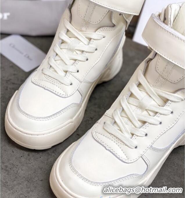 Best Product Dior Calfskin Boots Sneakers in White Calfskin 22030