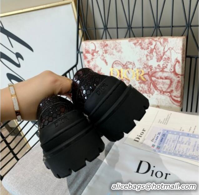 Best Price Dior x Shawn Explorer Platform Loafers in Crocodile Embossed Leather Dark Brown 02169