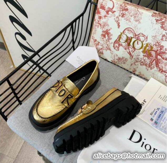 Low Price Dior x Shawn Explorer Platform Loafers in Gold Metallic 02172