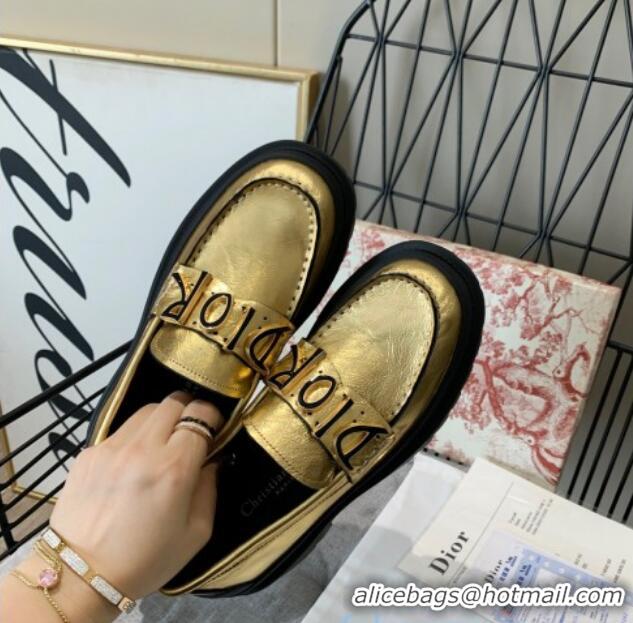 Low Price Dior x Shawn Explorer Platform Loafers in Gold Metallic 02172