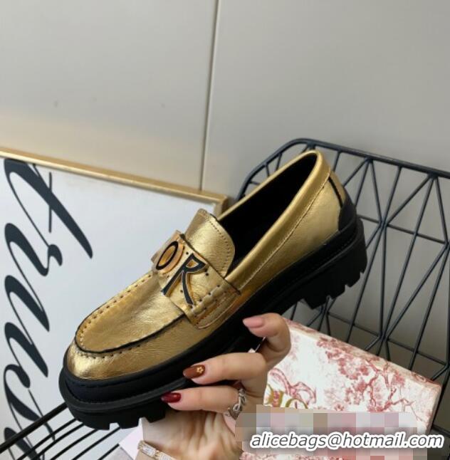 Low Price Dior x Shawn Explorer Platform Loafers in Gold Metallic 02172