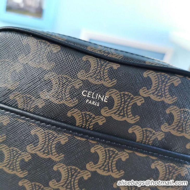 Good Product Celine SMALL CAMERA BAG IN TRIOMPHE CANVAS CL90713 black