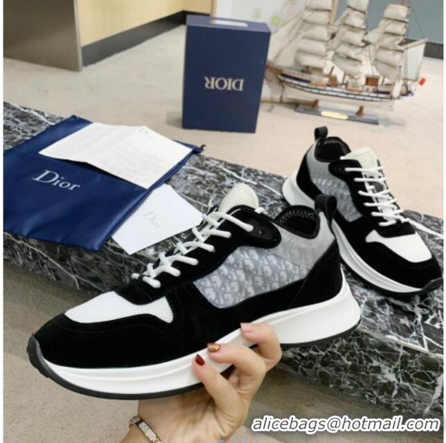 Top Grade Dior B25 Runner Sneakers in Black Oblique Canvas and Suede 20254