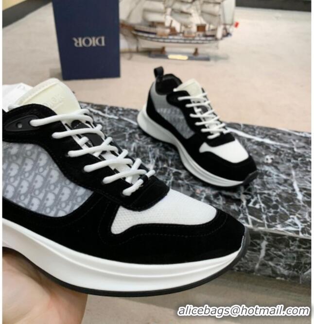 Top Grade Dior B25 Runner Sneakers in Black Oblique Canvas and Suede 20254