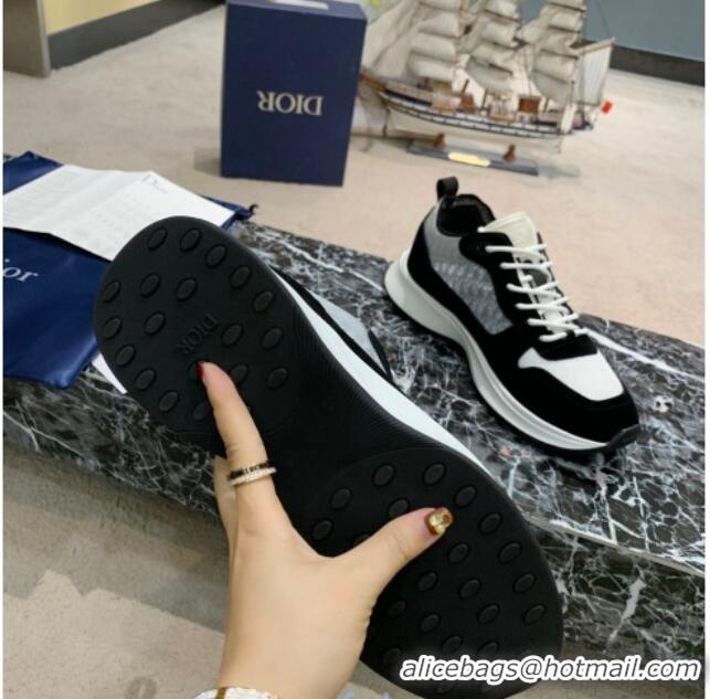 Top Grade Dior B25 Runner Sneakers in Black Oblique Canvas and Suede 20254