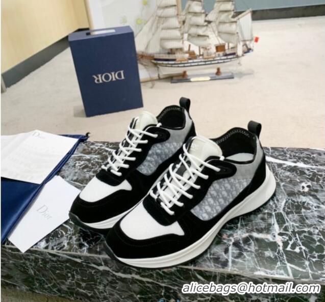 Top Grade Dior B25 Runner Sneakers in Black Oblique Canvas and Suede 20254