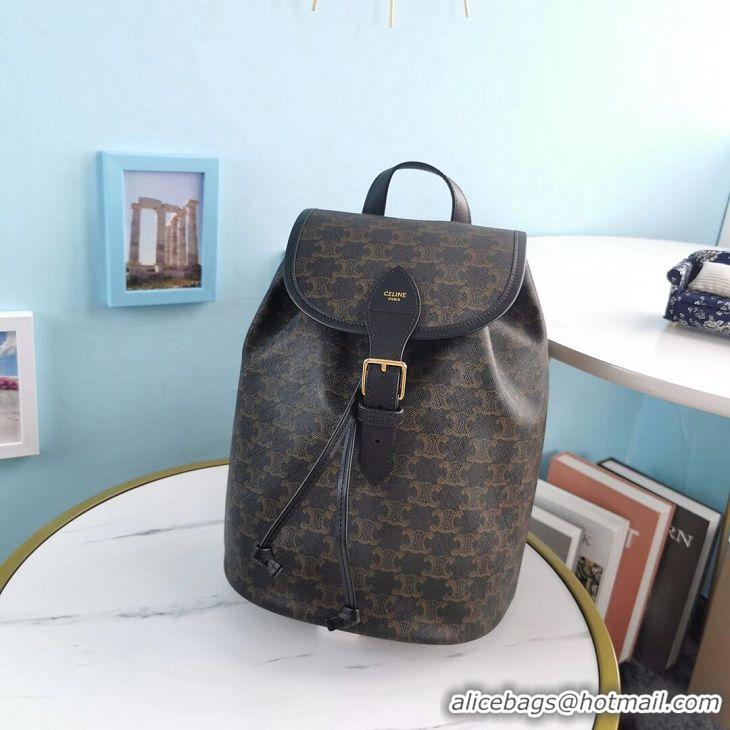 Top Grade Celine IN TRIOMPHE CANVAS knapsack CL90723 black