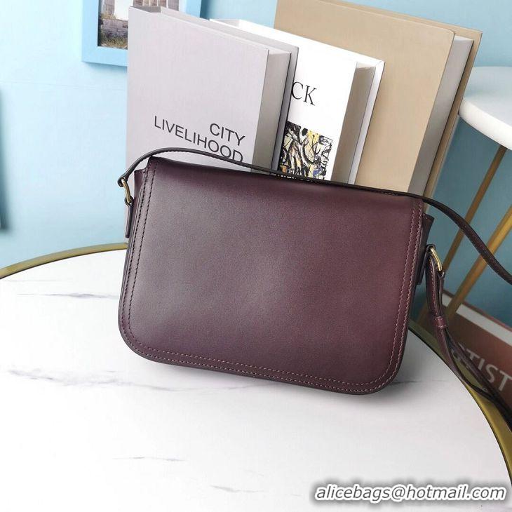 New Design Celine SMALL CLASSIC BAG IN BOX CALFSKIN CL91373 Burgundy