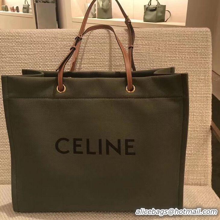 Top Design Celine Original Leather shopping Bag CL92172 blackish green