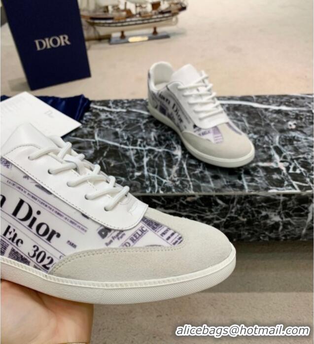 Purchase Dior Men's Sneakers in Printed Calfskin and Light Grey Suede 02261