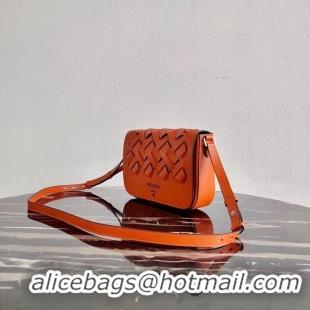 Promotional Prada Leather Prada Tress Shoulder Bag 1BD246 orange