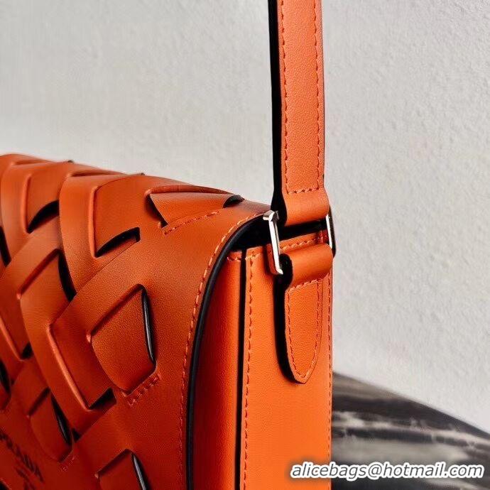 Promotional Prada Leather Prada Tress Shoulder Bag 1BD246 orange