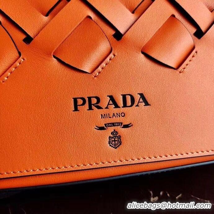 Promotional Prada Leather Prada Tress Shoulder Bag 1BD246 orange