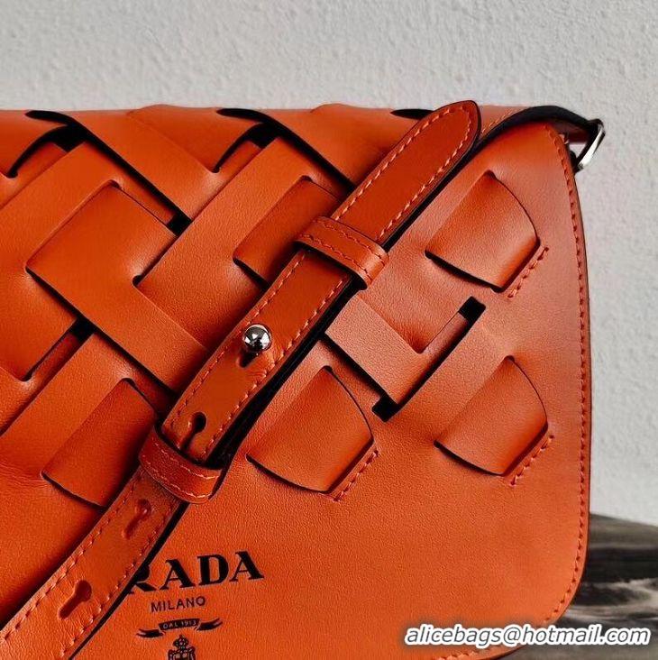 Promotional Prada Leather Prada Tress Shoulder Bag 1BD246 orange