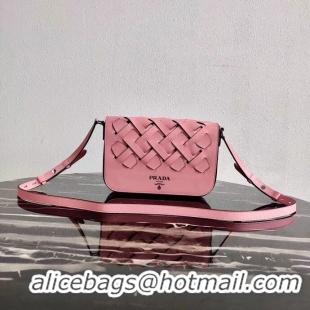 Super Quality Prada Leather Prada Tress Shoulder Bag 1BD246 pink