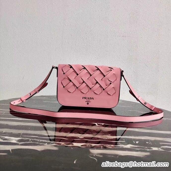 Super Quality Prada Leather Prada Tress Shoulder Bag 1BD246 pink