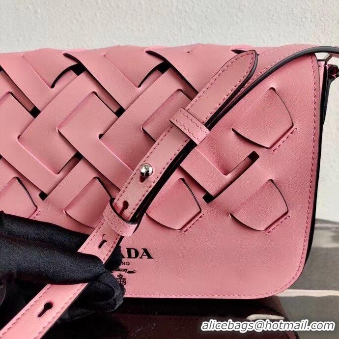 Super Quality Prada Leather Prada Tress Shoulder Bag 1BD246 pink