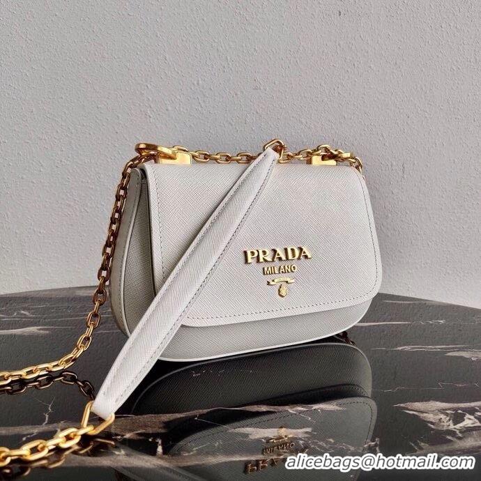 Promotional Prada Saffiano leather shoulder bag 2BD275 white