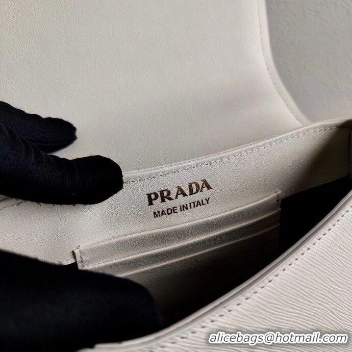 Promotional Prada Saffiano leather shoulder bag 2BD275 white