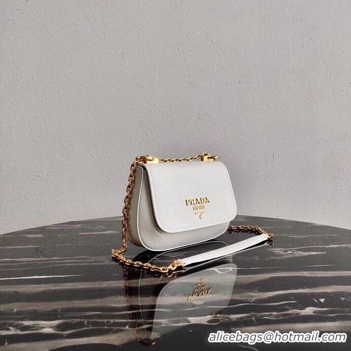 Promotional Prada Saffiano leather shoulder bag 2BD275 white