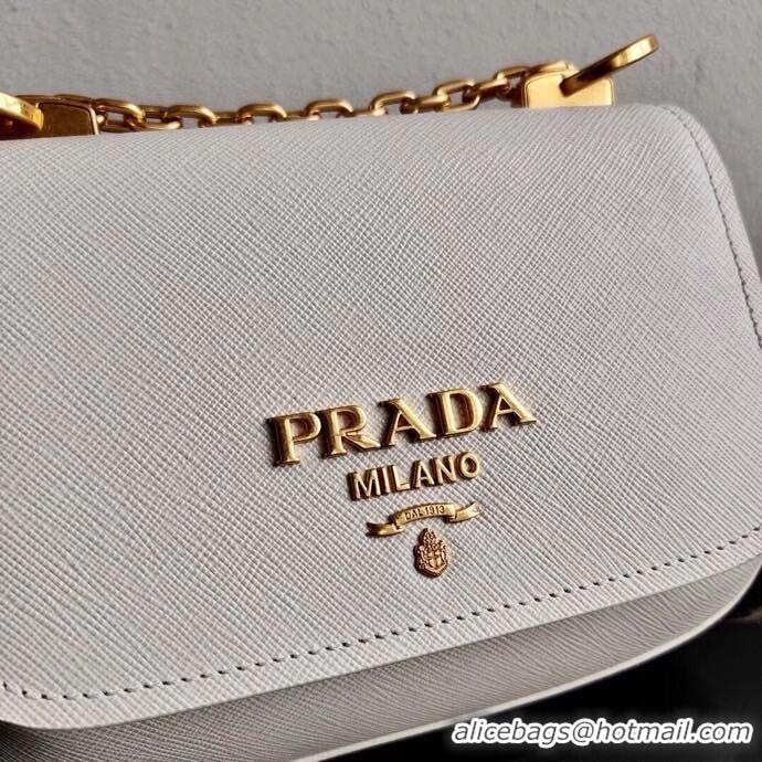 Promotional Prada Saffiano leather shoulder bag 2BD275 white