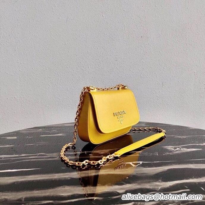 Low Cost Prada Saffiano leather shoulder bag 2BD275 yellow