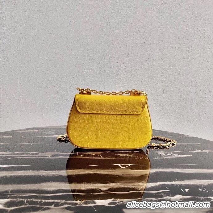 Low Cost Prada Saffiano leather shoulder bag 2BD275 yellow