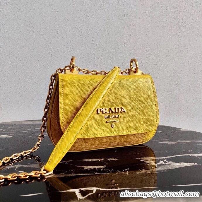 Low Cost Prada Saffiano leather shoulder bag 2BD275 yellow