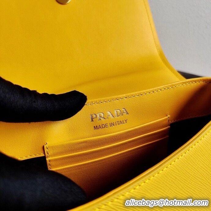 Low Cost Prada Saffiano leather shoulder bag 2BD275 yellow