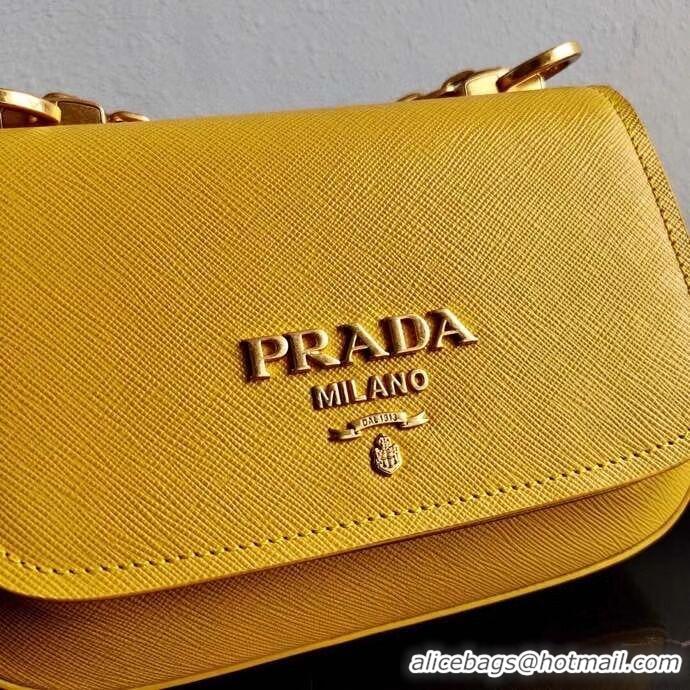 Low Cost Prada Saffiano leather shoulder bag 2BD275 yellow