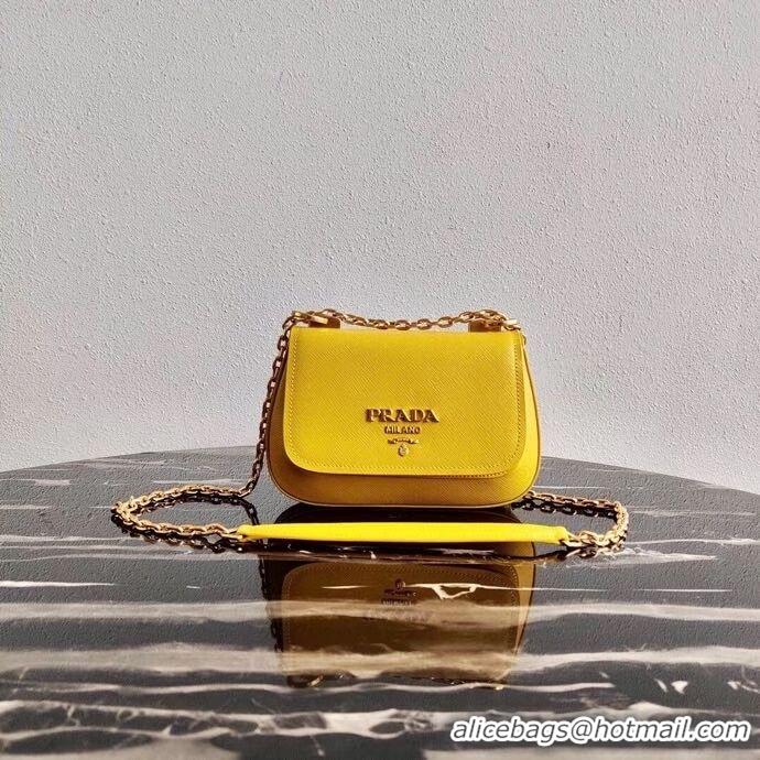 Low Cost Prada Saffiano leather shoulder bag 2BD275 yellow