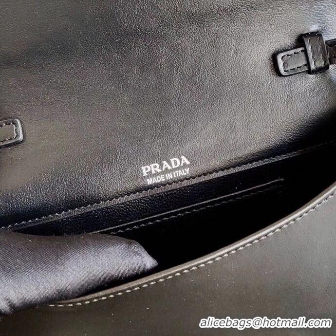 Pretty Style Prada Saffiano leather shoulder bag 2BP019 black