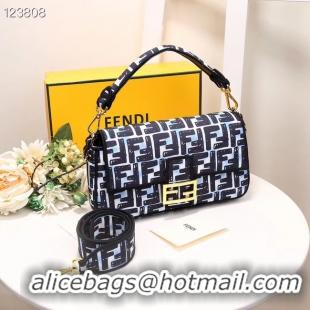 Stylish FENDI fabric bag 8BR600 black