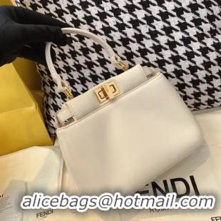 Grade Quality Fendi PEEKABOO ICONIC MINI nappa leather bag 8BN244 white