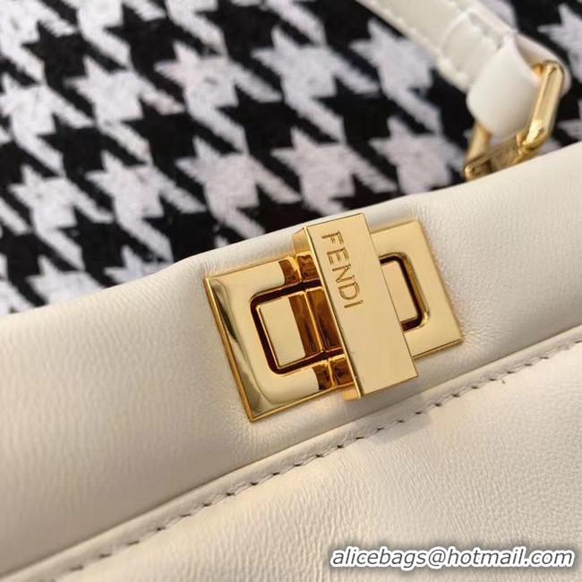 Grade Quality Fendi PEEKABOO ICONIC MINI nappa leather bag 8BN244 white