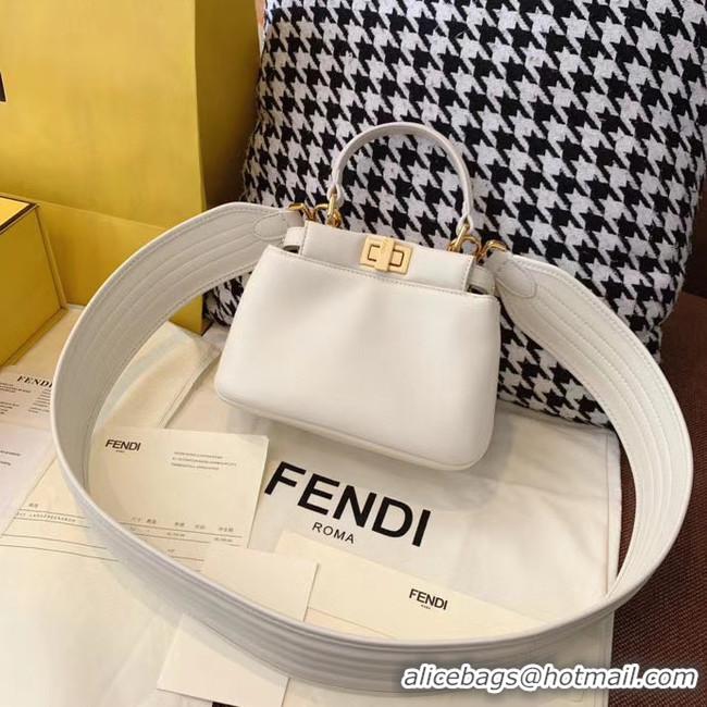 Grade Quality Fendi PEEKABOO ICONIC MINI nappa leather bag 8BN244 white