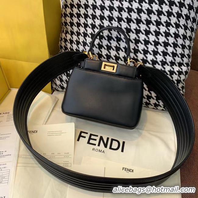 Top Quality Fendi PEEKABOO ICONIC MINI nappa leather bag 8BN244 black