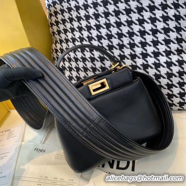 Top Quality Fendi PEEKABOO ICONIC MINI nappa leather bag 8BN244 black