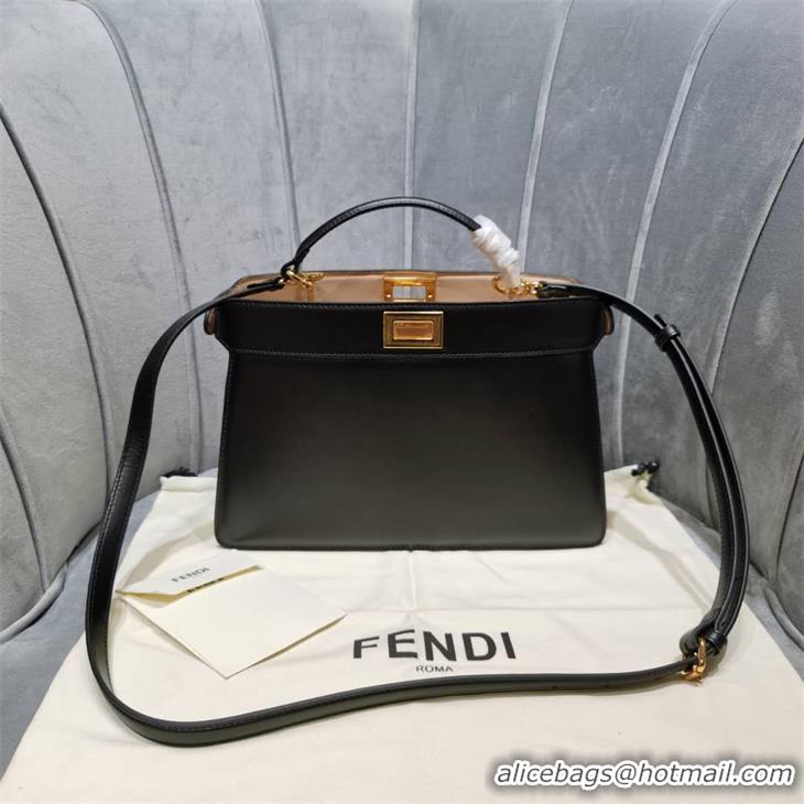 Best Quality Fendi PEEKABOO ISEEU EAST-WEST Black leather bag 8BN323