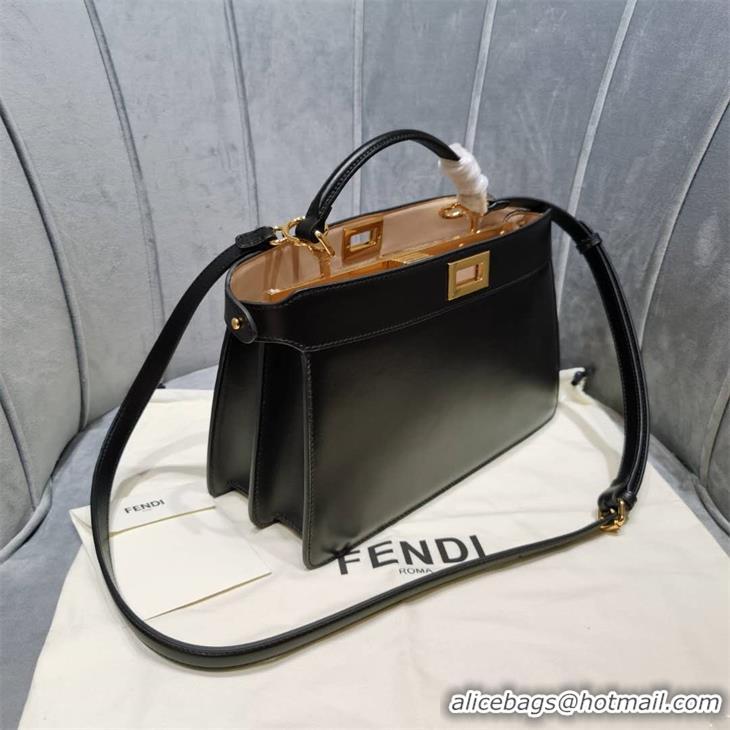 Best Quality Fendi PEEKABOO ISEEU EAST-WEST Black leather bag 8BN323