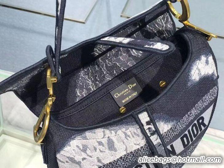 Top Quality DIOR SADDLE CAMOUFLAGE POUCH D2456F GREY