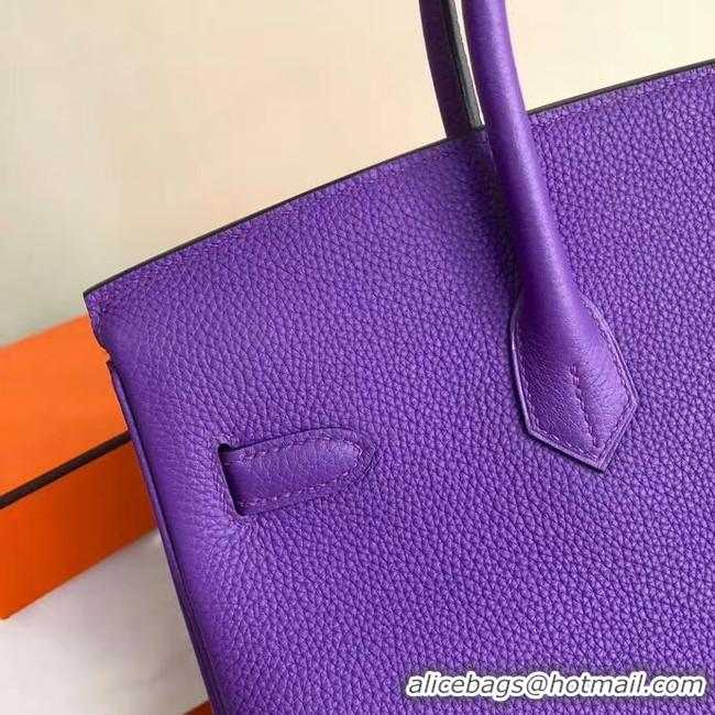 1:1 aaaaa Hermes Birkin Bag Original Leather 17825 purple