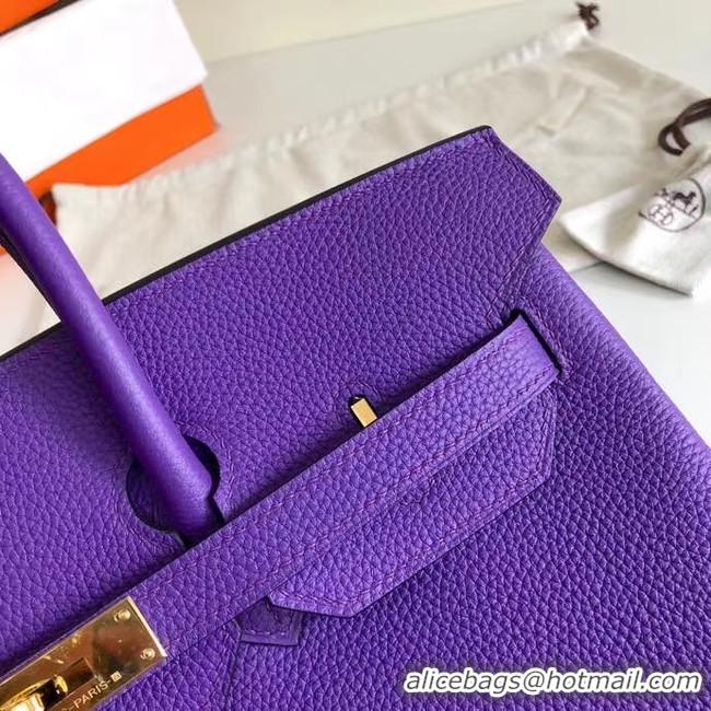 1:1 aaaaa Hermes Birkin Bag Original Leather 17825 purple