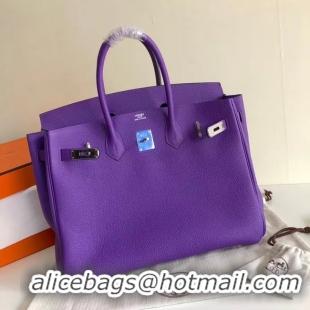 Top Design Hermes Birkin Bag Original Leather 35CM 17825 purple