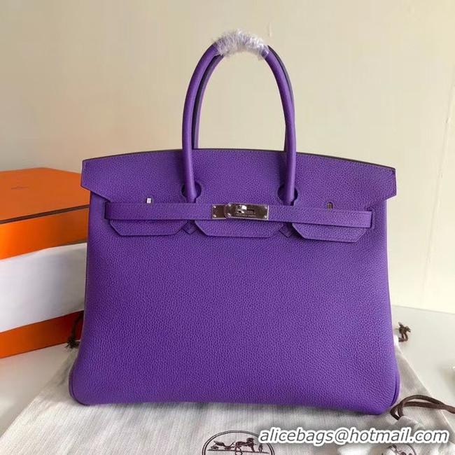 Top Design Hermes Birkin Bag Original Leather 35CM 17825 purple