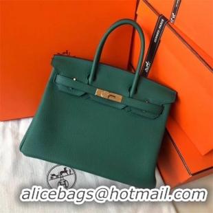 Shop Cheap Hermes Birkin Bag Original Leather 35CM 17825 Green