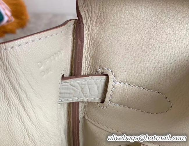 Cheap Price Hermes Birkin Bag Original Leather crocodile HBK35 white